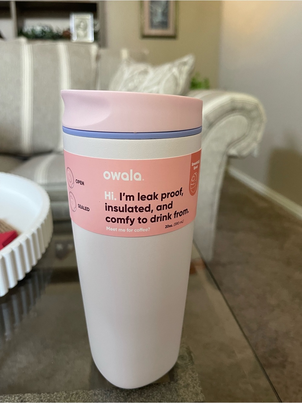 owala Pink Insulated Leak-Proof Travel Tumbler